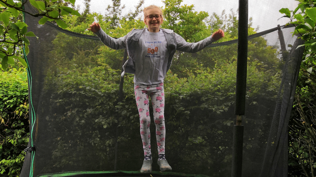 Lily did 5000 bounces on her trampoline!!