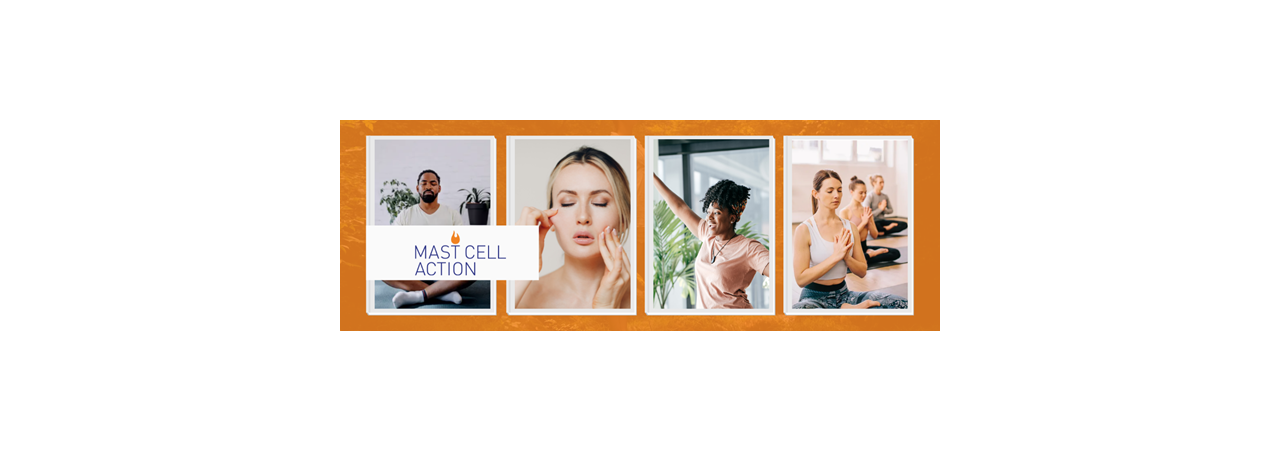 A picture of Mast Cell Action logo and our fundraisers in bubbles