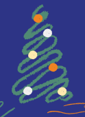 A simple squiggle drawing of a xmas tree