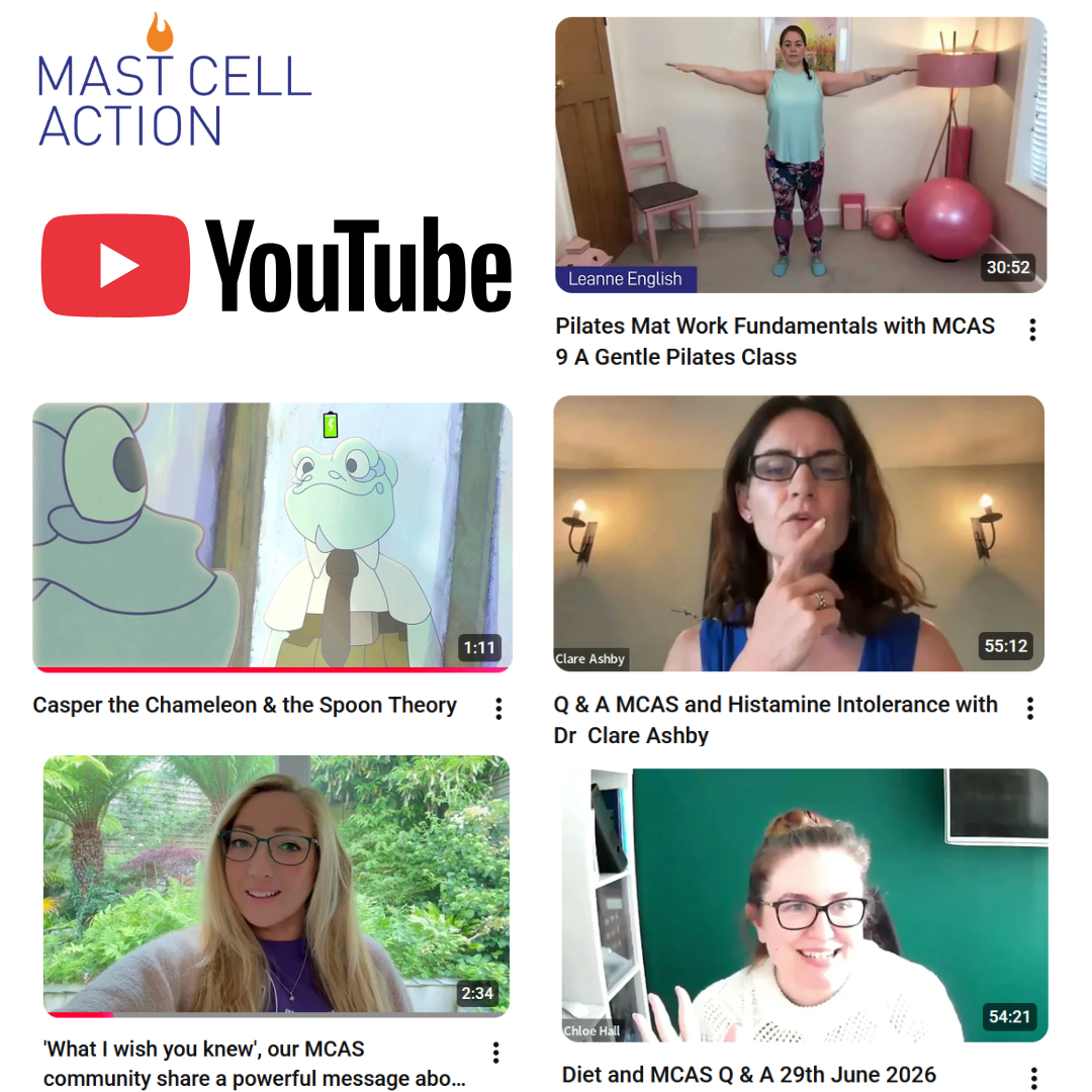 Still images from video content from the Mast Cell Action YouTube channel